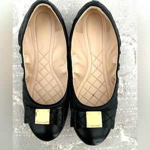 Cole Hann Ballet flats black quilted leather Size 8.5
